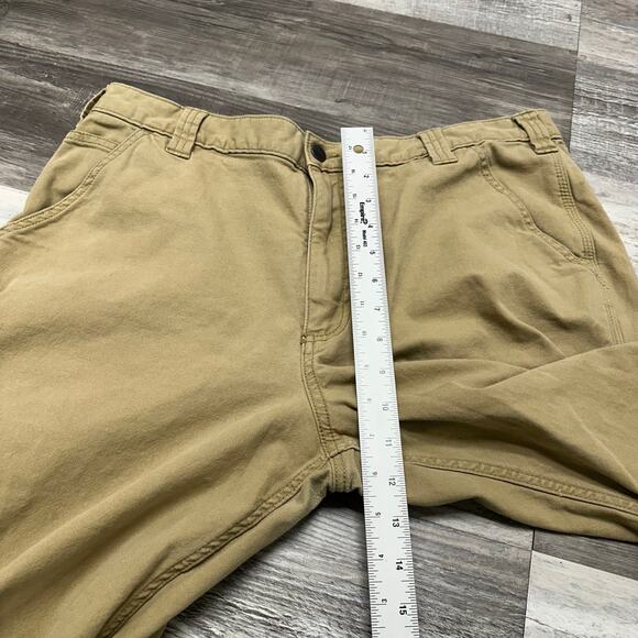 Carhartt Rugged Flex Khaki Tan Mens 37x30 Relaxed Fit‎ Straight Canvas Work Pant - Picture 9 of 12